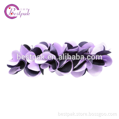 artificial purple beautiful hot sale small polyester satin adult hair clip